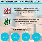 Tapes n More 350+100 Home Moving Labels for 2 Bedroom House, 50 Labels per roll, 9 Color Coded Label Rolls, and Fragile Labels Included for Moving Boxes, Moving Supplies, Wardrobe Boxes
