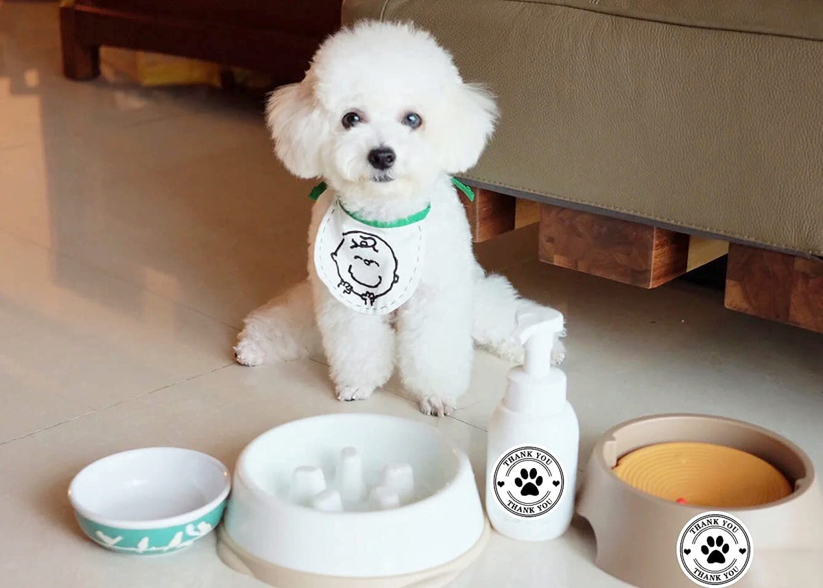 500 Pet Black Footprints Thank You Labels per Roll,Puppy Paw Stickers for Cookie Bag,Gift Box (Pack of 2) small (Pack of 2)