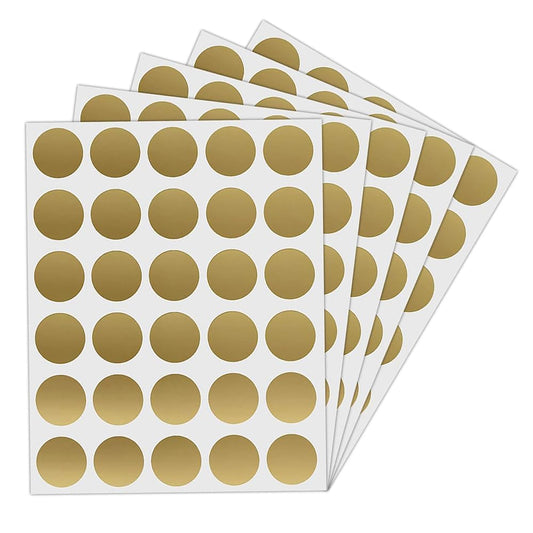 Yesallwas 150 Pieces Scratch Off Stickers, 1" Round Circle Scratch Off Labels, Self Adhesive Scratch Off Cards for Lottery Tickets DIY, Raffle Card Creating-Gold Gold
