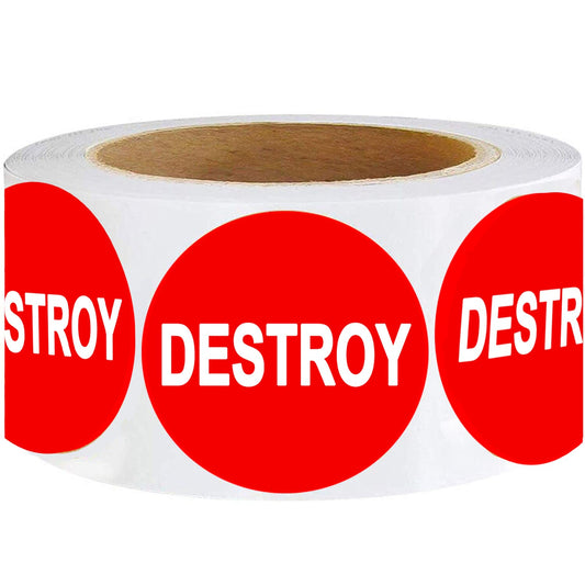Destory Labels Stickers for Warehouse Inventory,2 inch Self Adheive Labels,500 Pcs Per Pack
