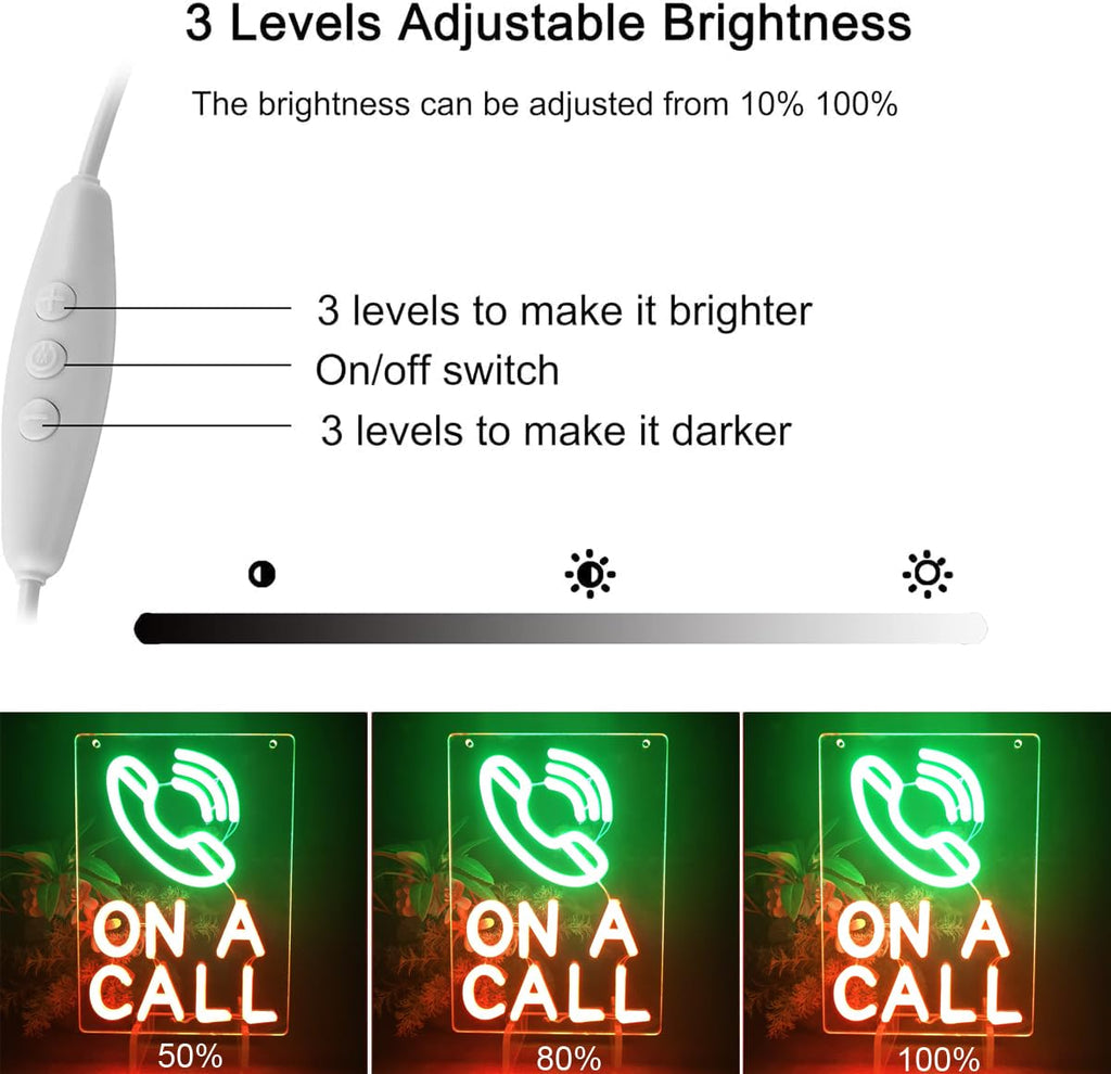On A Call Neon Sign,On a Call Sign for Office,Do Not Disturb Neon Light Sign for Office Desk,Meeting,Studio,Game Room Decor Gifts ON A CALL +GREEN RED