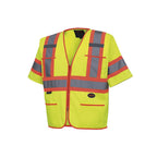 Pioneer Hi Vis Sleeved Safety Vest For Men & Women - Class 3 - Reflective Tape, Breathable - Pockets - Yellow/Green Medium