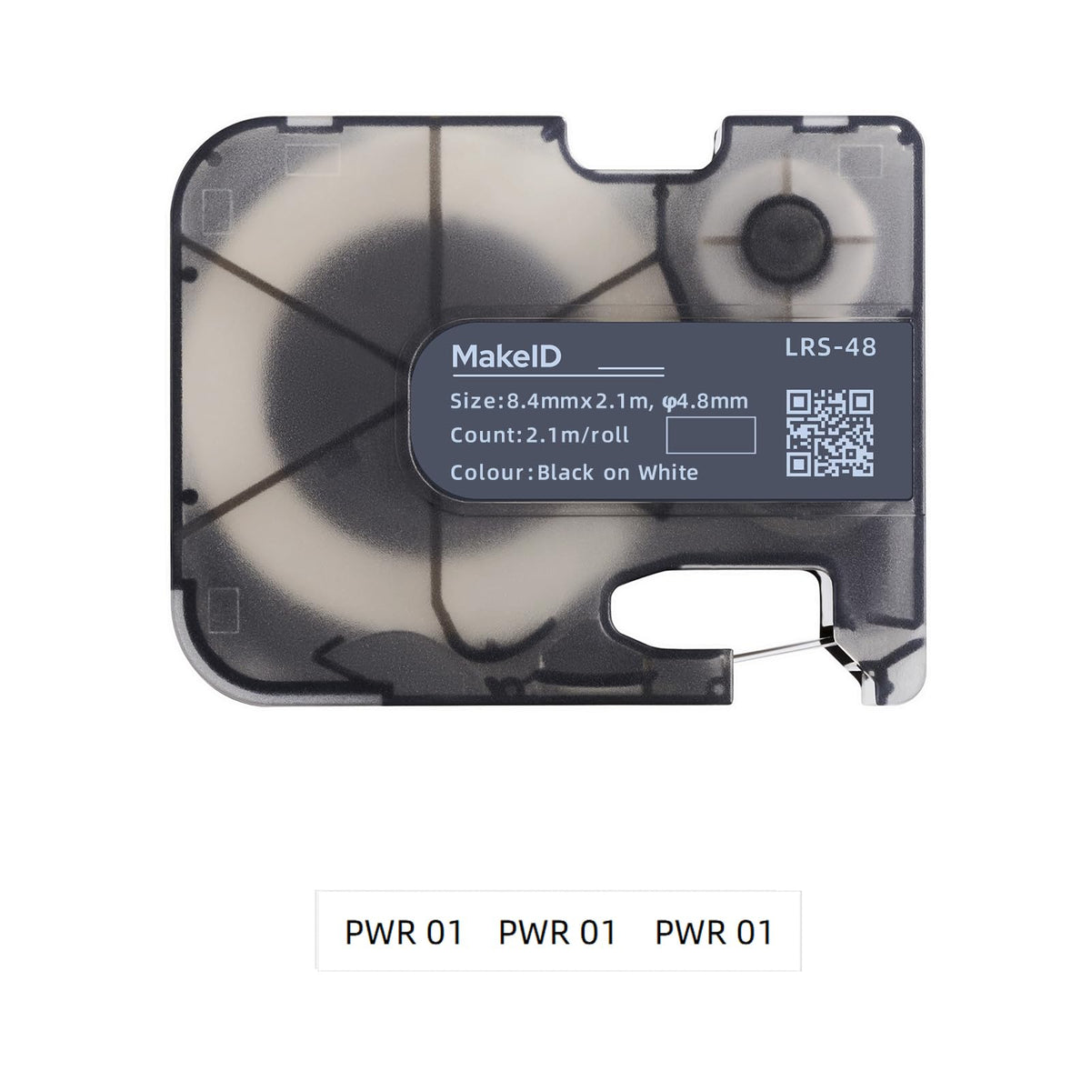 MakeID P31S & P31 Heat Shrink Wire and Cable Labels with Ribbon Label Maker – 3:1 Shrink Ratio, Cable Marking in Electrical, Automotive, and Industrial Environments, 0.33" Dia, Black on White 0.33"Dia x 7ft L