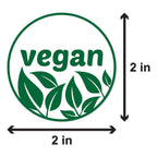 Vegan Stickers, 2 inch, Green, Round, 300 Labels 1 Roll