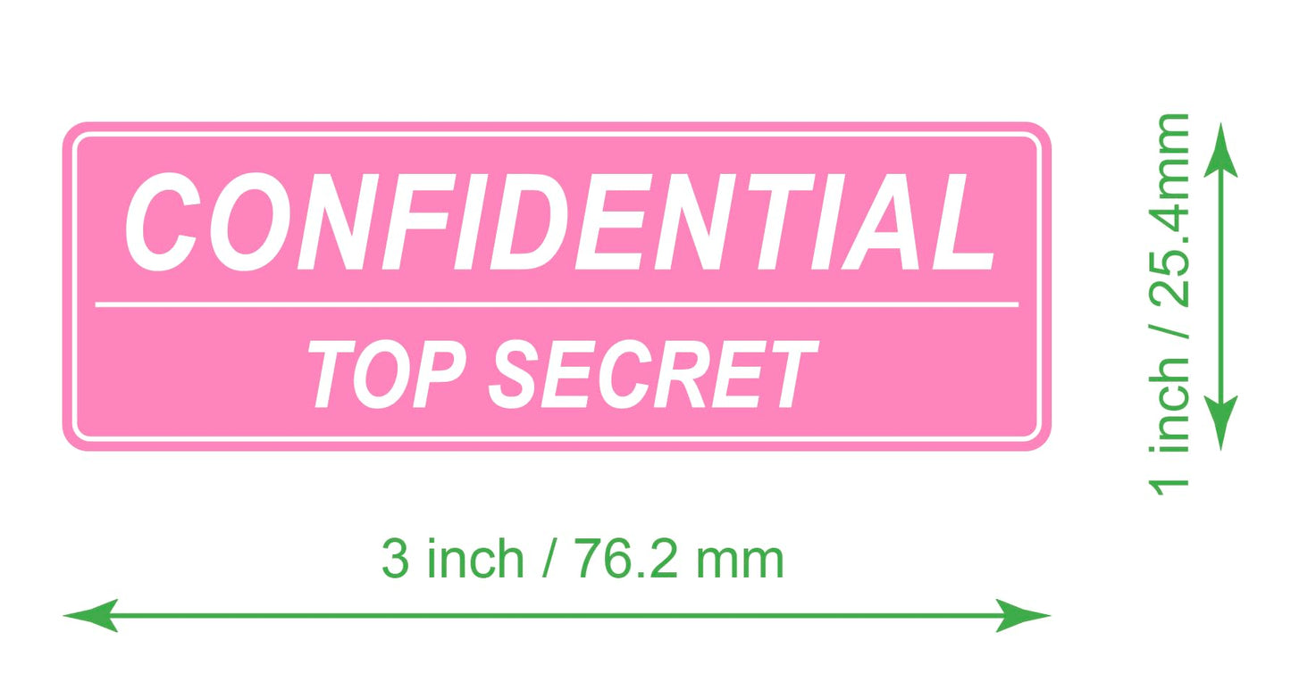 1x3 inch 300 PCS Pink Confidential Stickers Removable Stickers