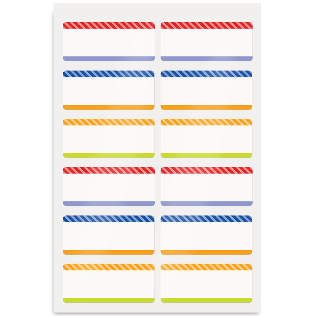 Avery No-Iron Fabric Name Labels, Playful Stripes Preprinted Designs, Handwrite-Only, 2-Pack, 48 Preprinted Labels (21959)