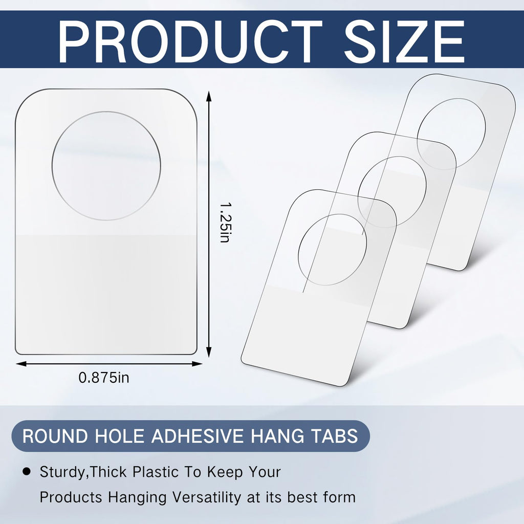 Blulu 3000 Pcs Self Adhesive Hanging Tabs Hang Tags, Round, 0.875 x 1.25 in
