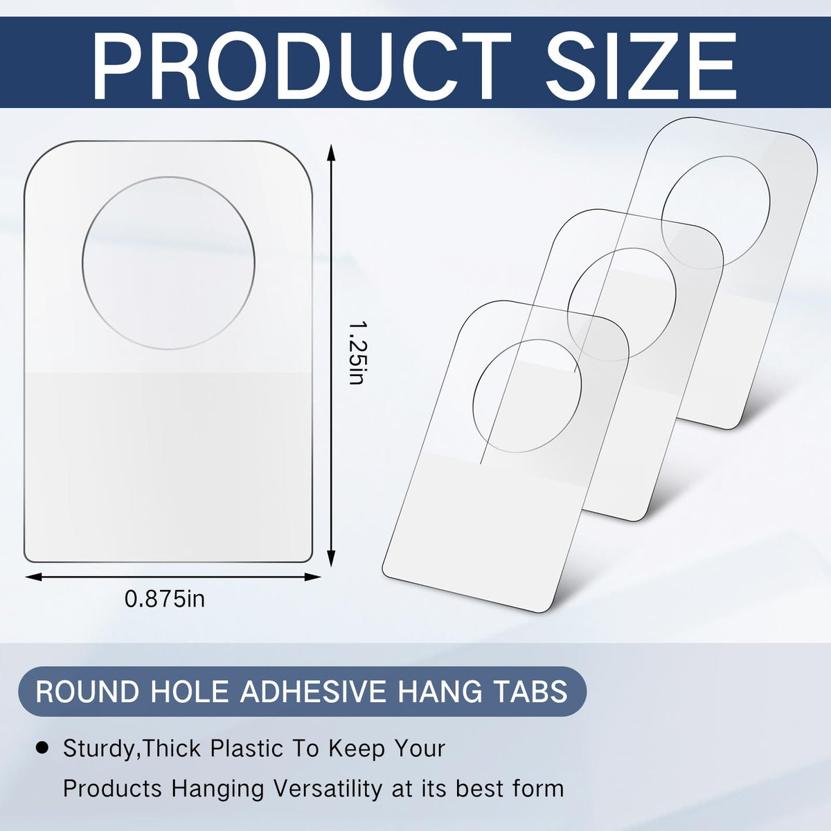 Blulu 3000 Pcs Self Adhesive Hanging Tabs Hang Tags, Round, 0.875 x 1.25 in