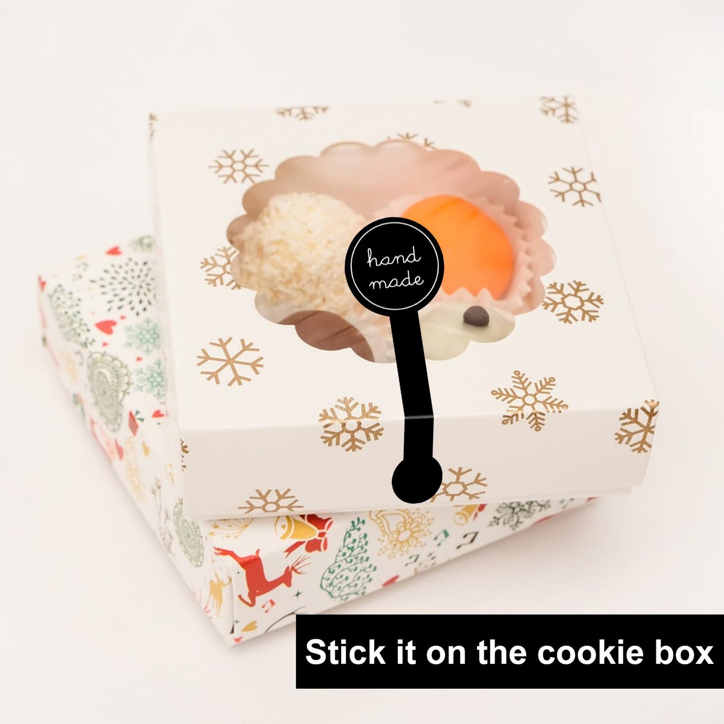 600Pcs Handmade Food Baking Seal Stickers Labels,Black Long Label Bakery Stickers,Self-Adhesive Goods Bakery Stickers Sealing Tamper-Proof Stickers for Pastry Bags Lollipops Candy Cake Black