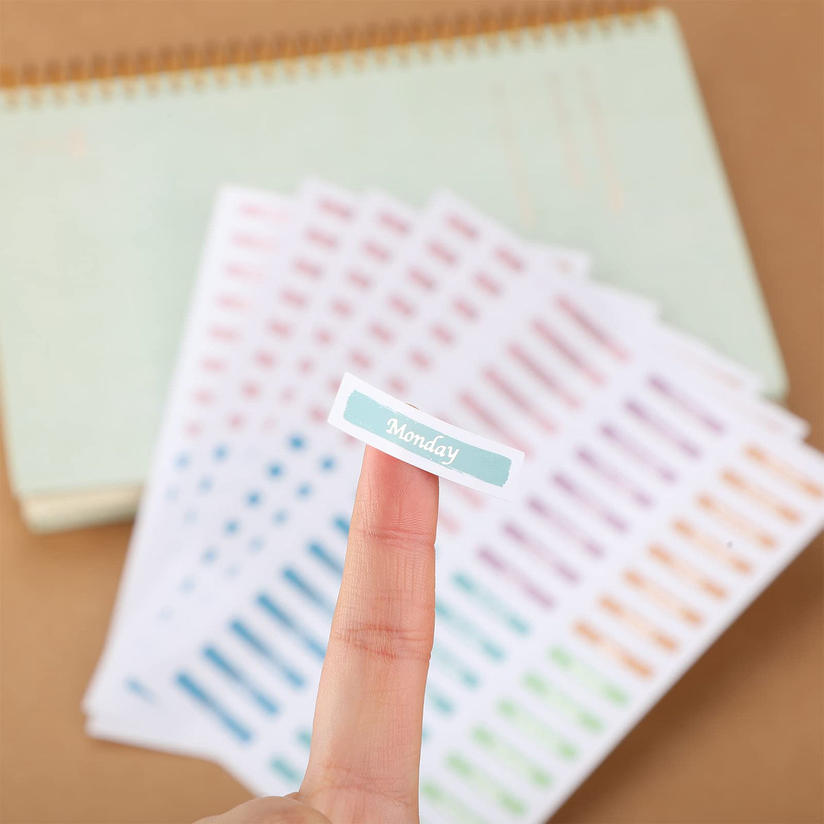 Set of 480 silver foiled day of the week stickers for planners, includes Monday to Sunday, self-adhesive, removable date labels.