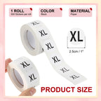 PATIKIL Clothing Size Stickers 1 Inch XL Size T-Shirt Labels,Black Black
