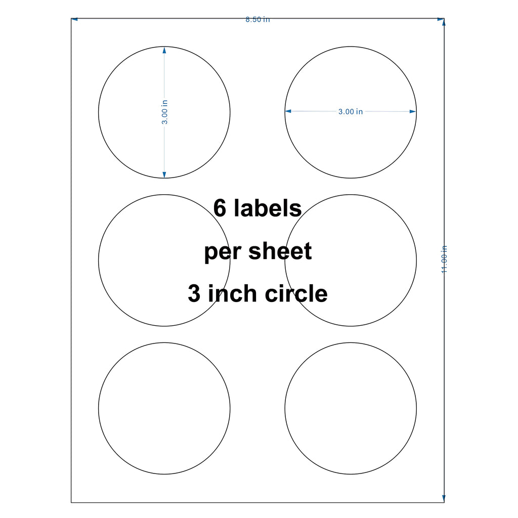 Glossy White 3" Round Labels 90 pcs Circle Stickers Waterproof Vinyl Sticker Paper Dries Quickly for Inkjet Printer or Laser Printer-15 Sheets (Pack of 4) 3 inches x 3 inches (Pack of 4)