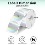 2 Inch Round Holographic Thermal Labels, Color Flower Thermal Sticker Labels for Small Business, Logo Design, Baking,300 Sheets/1 Roll (Flower Rainbow) 2 inch