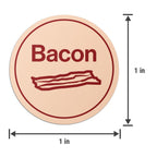 Bacon Stickers, Round Food Labels, 1 inch, Beige/Red, 600 Count | Meat Packaging Labels, For Delis, For Butcher Shops, For Restaurants, For Food Trucks Beige & Red 600 Labels