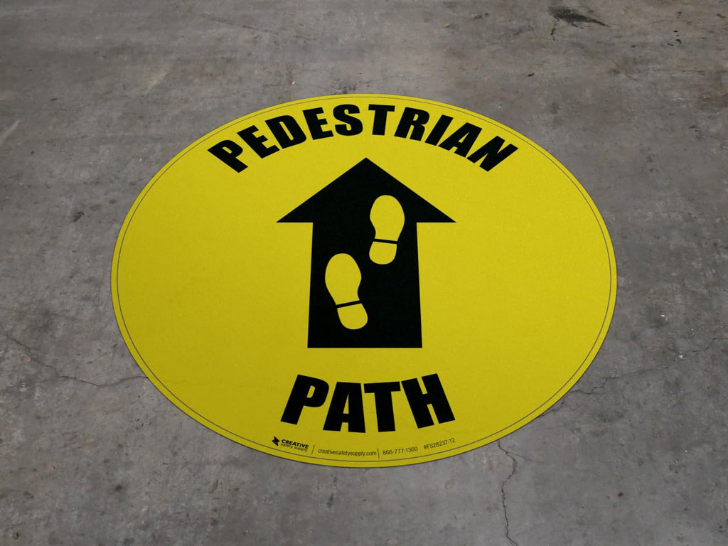 Creative Safety Suppy Pedestrian Path Floor Sign (12in x 12in) 12" x 12"