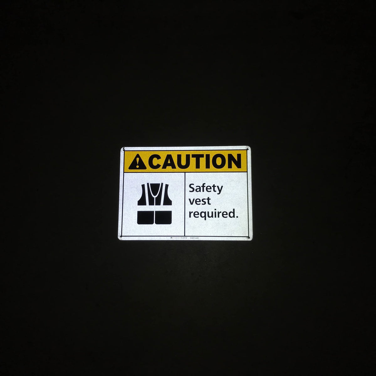 TRADESAFE Caution Safety Vest Required Sign, Aluminum PPE Safety Signs
