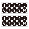 20 PCS Self Adhesive Number Stickers 1-10, 1.4 in Black Anti-Fading Waterproof Vinyl Circle Number Sticker Plastic Consecutive Small Number Stickers for Machine and Fitness Equipment Locker 1.4IN