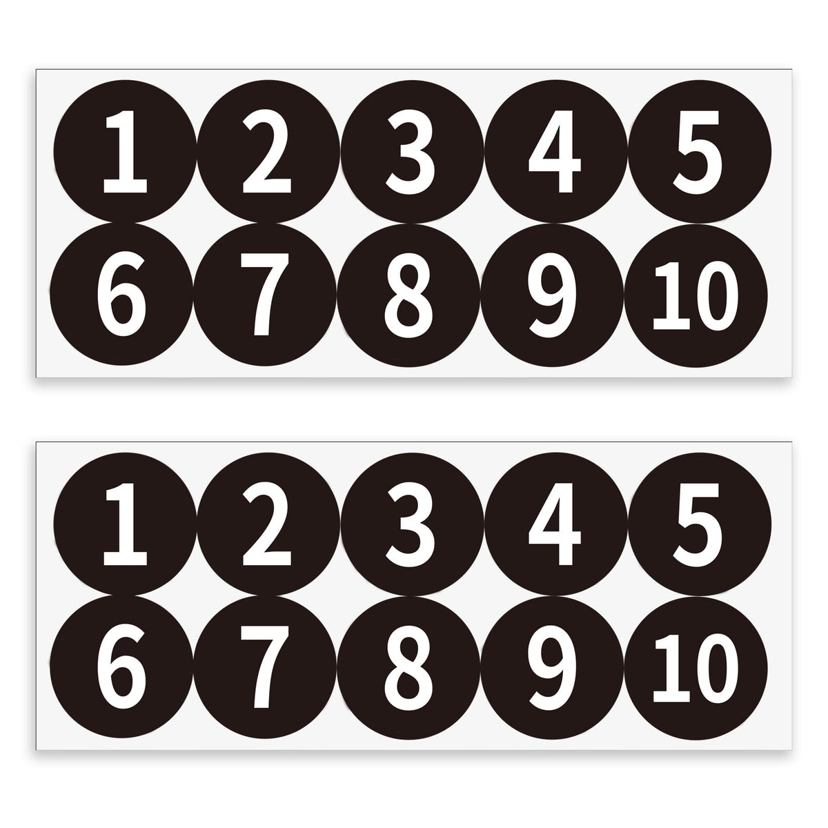 20 PCS Self Adhesive Number Stickers 1-10, 1.4 in Black Anti-Fading Waterproof Vinyl Circle Number Sticker Plastic Consecutive Small Number Stickers for Machine and Fitness Equipment Locker 1.4IN