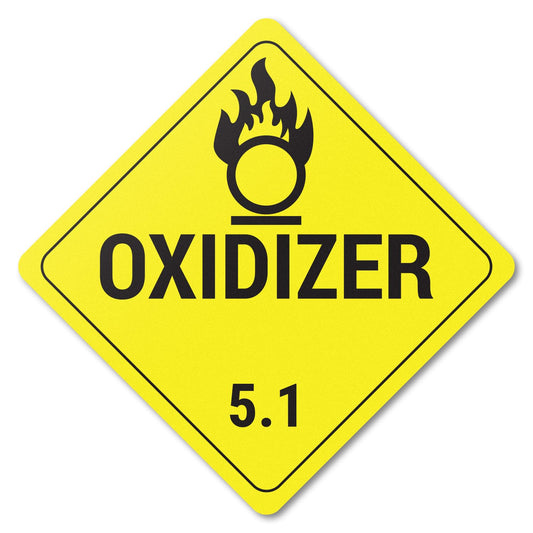 Class 5.1 Oxidizer Placard Labels (4 x 4 inch, Yellow - 300 Labels) Alert Yellow Oxidizer Sign for Shipping & Transportation or Class 5.1 Hazardous Materials