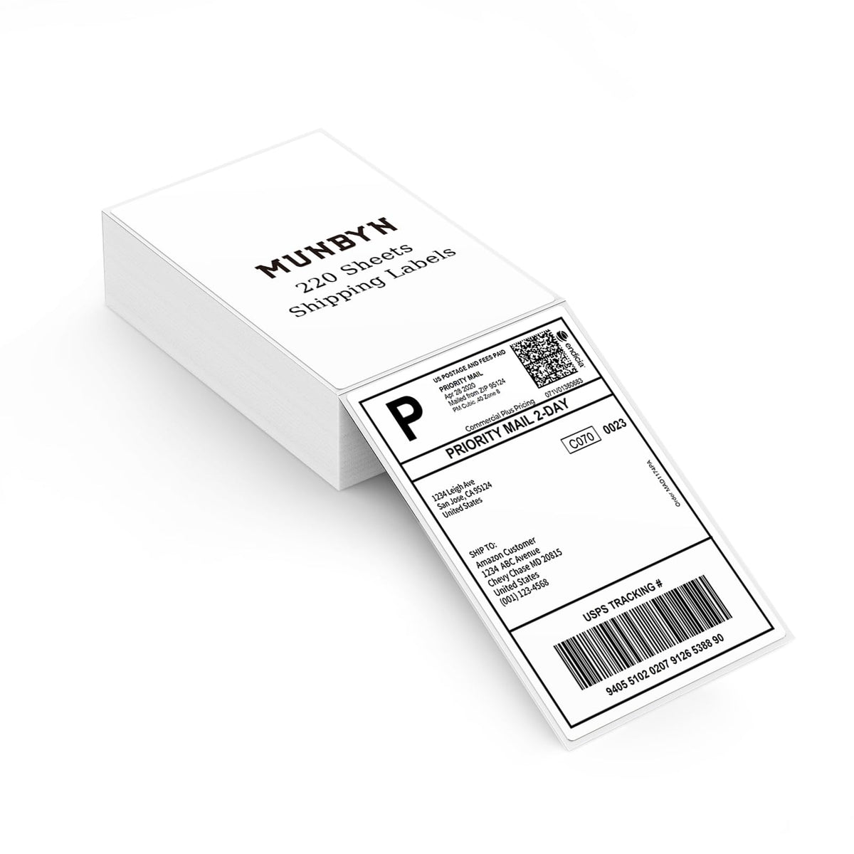 MUNBYN ILH01 Label Holder White+4x6 Thermal Printer Labels 220 Labels/Stack