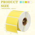 Ireer 5 Rolls Direct Thermal 2" x 1" Thermal Sticker Labels 5 Colors