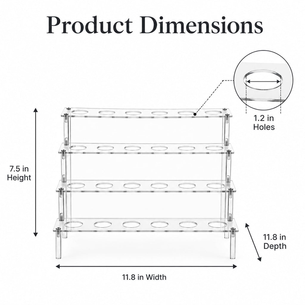 2PCS 4-Tier Acrylic Ice Cream Cone Holder, 24 Holes Cupcake Stand Clear Acrylic Dessert Display Stand, 11.8 x 7.5 in Waffle Cone Rack for Party Wedding Birthday Buffet Dessert Table