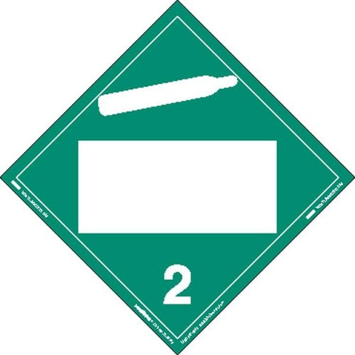 Labelmaster ZEZ3B Non-Flammable Gas Hazmat Placard, Blank, E-Z Removable Vinyl (Pack of 25)
