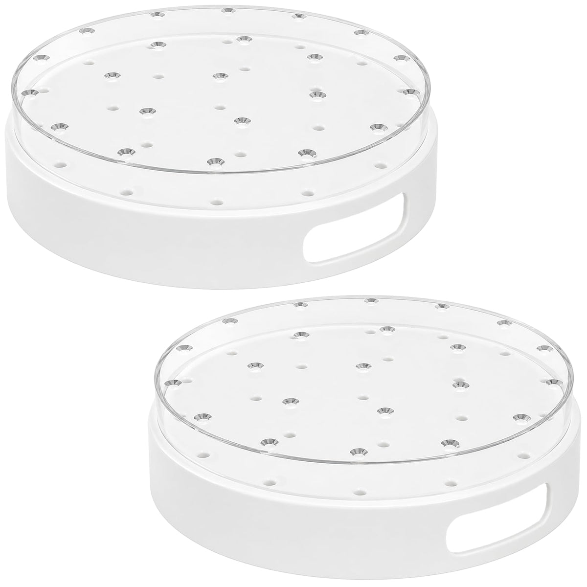 2 Pack Cake Pop Stand, Clear Acrylic 22 Hole Candy Display Stand, Double-Layer Round Lollipop Holder with Handles for Birthday Party Dessert Table, Wedding