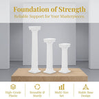 STOBOK 8pcs White Roman Column Pillars, Tiered Cake Support Stands