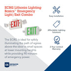Lithonia Lighting ECRG BasicsTM Emergency Light/Exit Combo and ERE GY SGL WP M12 LED One Single Head Emergency Light Combo + Emergency Light, Gray