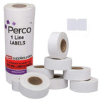 Perco 1 Line White & Fluorescent Red Labels - 16,000 Blank Price & Date Gun Labels Bundle