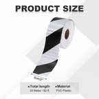 MECCANIXITY Reflective Tape, 2 Inch x 82 ft Warning Safety Sticker Night Reflectors Self-Adhesive Trailer Reflector Twill Tape for Cars Trucks, Black White 2 Inch x 82 Feet