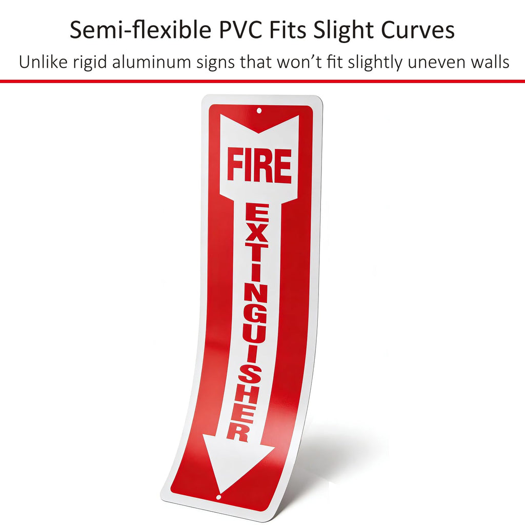 (16 Pack) Self-adhesive Fire Extinguisher Sign, 12" x 4" Durable Plastic Fire Extinguisher Sticker for Business and Home Use, Indoor, Outdoor, 20 Mil Thick PVC Safety Signs, Weather-resistant, No Fade, Easy to Install 16