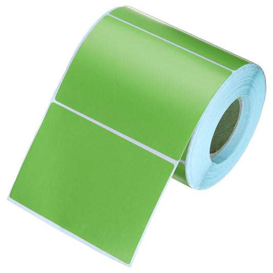 uxcell Rectangle Color Sticker 2.76x1.97inch Rectangular Sticker Labels Name Tags with Permanent Adhesive 500 Labels Per Roll for Inventory Organize, File Classification, Green