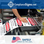 ComplianceSigns.com Warning Risk of Electrical Shock Disconnect Power Before Servicing ANSI Label Decal, 5x3.5 inch 4-Pack Vinyl for Electrical