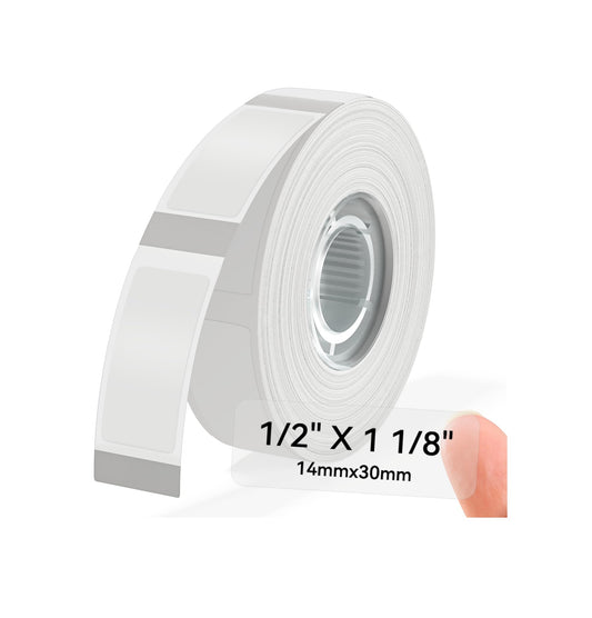Phomemo D30 1 Pack Adhesive Transparent Label Paper 1/2" X 1 1/8" (14mm X 30mm) 210 Labels/Roll
