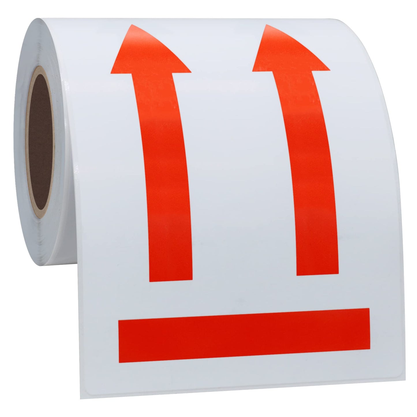 Hybsk 3x5 inch Red Arrows This Side Up Stickers Safe Handling for Shipping and Packing - 100 Adhesive Labels Per Roll (Red)