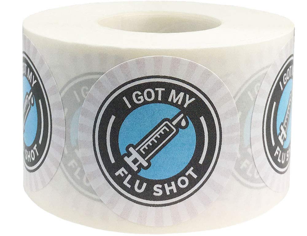 I Got My Flu Shot Medical Healthcare Stickers 1.5 Inch 500 Total Labels