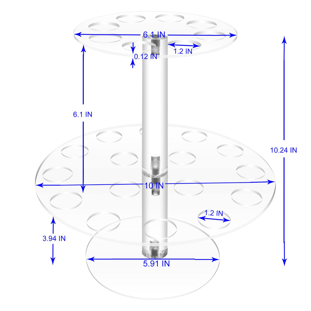 2-Tier Acrylic Ice Cream Cone Holder 24-Hole Waffle Stand