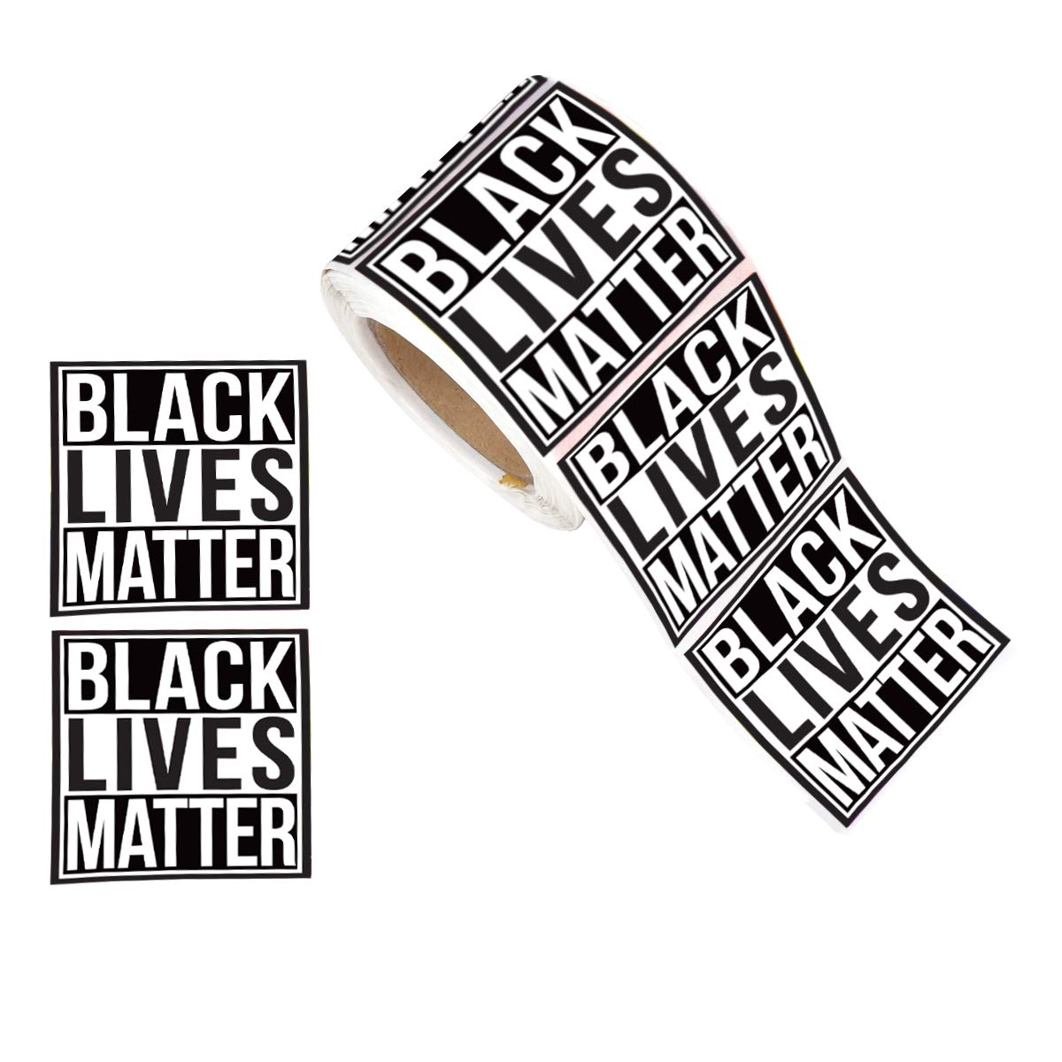250 Black Lives Matter Awareness Stickers - Low Cost BLM Square Shaped Stickers for Awareness, Events, Envelopes & Labels