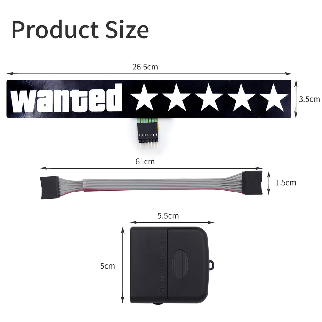 Light Up Decal Wanted Stars Led Stickers 4 Light Mode Glow Panels for Car Auto Window EL Panel Light Decoration