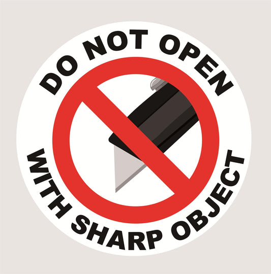 Do Not Open with Sharp Object Sticker,2inch 300pcs Do Not Open with Sharp Object Warning Sticker for Shipping