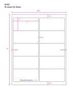 2" x 4" Labels for Shipping/Mailing from SheetLabels.com, Laser or Inkjet Printable, 250 Labels - 25 Sheets