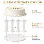 Cabilock 8 Pack Cake Pillars, 4.92 Inch Roman Column Cake Separator