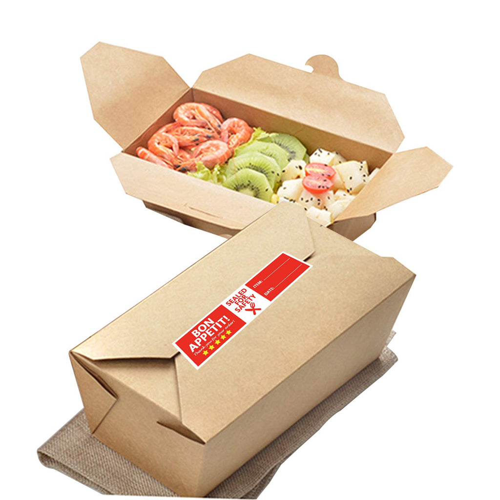 Top label Bon Appetit Food Delivery Sticker,Tamper Evident Labels,Food Safety Stickers for Freshness,4x1 Inch,500 Pcs