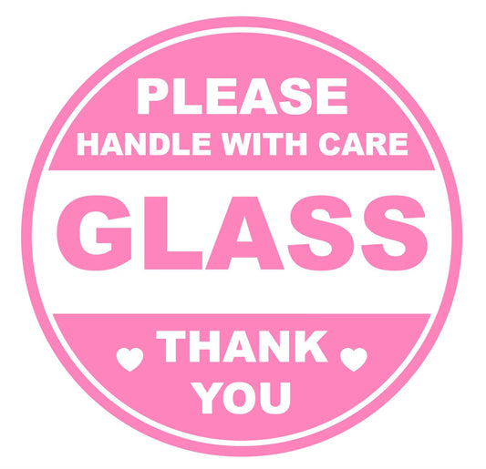 2" 300 PCS Pink Glass Fragile Handle with Love Labels Stickers Shipping Mailing Cartons Envelops Adhesive Labels 50 Sheets