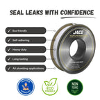 JACO ThreadPro High-Density Thread Seal Tape - 1/2" x 125 ft. (Mega Roll) | Professional PTFE Pipe Sealant | Plumbers Tape 1/2" x 125 ft (1-Pack)