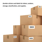 Number Stickers 5001-6000 | Inventory Number Label Stickers | 3" x 1.5" Small Black Numbering | Consecutive Numbered Sticker for Office Warehouse Classification Storage