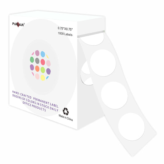 PARLAIM 3/4 Inch Roll Color Coding Labels,1000 per Roll Round Permanent Adhesive Color Coding Circle Dot Stickers for Classroom Office Home (White) White 1 Roll-1000 Pack