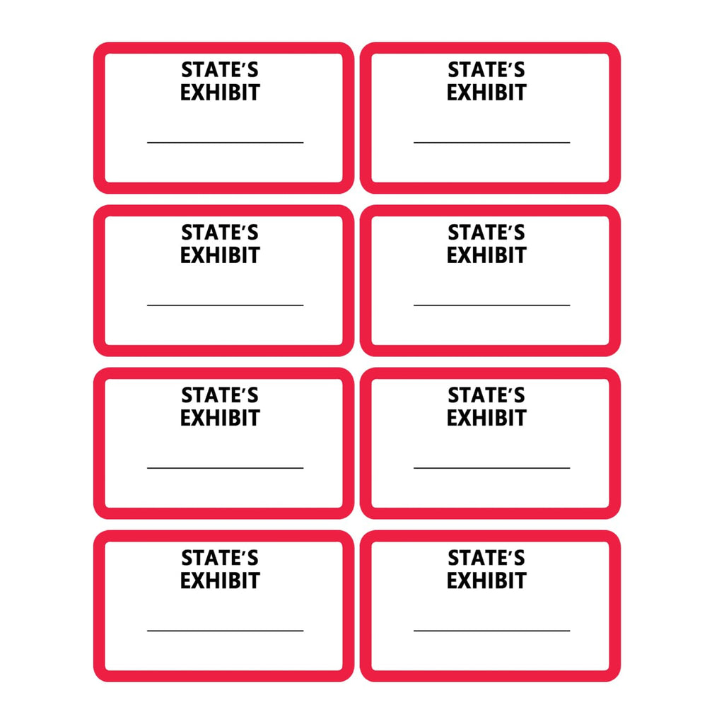 500 Pcs Legal Exhibit Label Stickers - 0.875 x 1.5 Inch STATE'S Exhibit Tabs for Court, Office & Legal Document Classification (Pack of 2) 0.875 x 1.5 inches (Pack of 2)